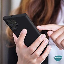 Microsonic Matte Silicone Samsung Galaxy S22 Ultra Kılıf Siyah