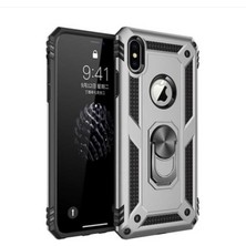 Kılıfmania Apple iPhone Xs Max Kapak Military Yüzüklü Stantlı Panzer Tank Kılıf - Gri