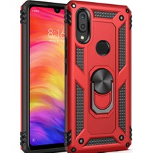 Kılıfmania Samsung Galaxy M20 Kapak Military Yüzüklü Stantlı Panzer Tank Kılıf - Kırmızı