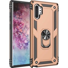 Kılıfmania Samsung Galaxy Note 10 Plus Kapak Military Yüzüklü Stantlı Panzer Tank Kılıf - Gold