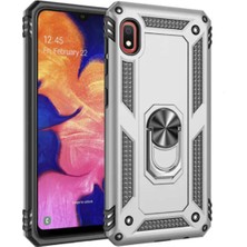 Kılıfmania Xiaomi Redmi 7A Kapak Military Yüzüklü Stantlı Panzer Tank Kılıf - Gri