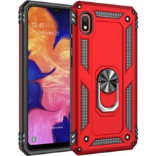 Kılıfmania Xiaomi Redmi 7A Kapak Military Yüzüklü Stantlı Panzer Tank Kılıf - Kırmızı