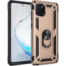 Kılıfmania Samsung Galaxy A81 / Note 10 Lite Kapak Military Yüzüklü Stantlı Panzer Tank Kılıf - Gold