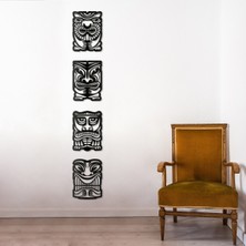 Makta Tribal Afrika Maske Tablo Seti