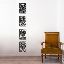 Makta Tribal Afrika Maske Tablo Seti