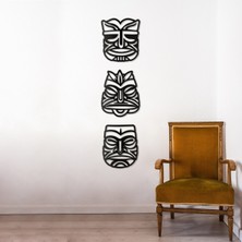 Makta Tribal Afrika Maske Tablo Seti