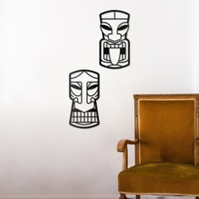 Makta Tribal Afrika Maske Tablo Seti