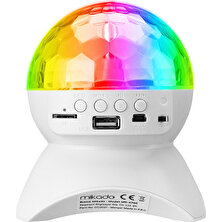 Mikado MD-X740 Beyaz Şarjlı Bt-Tf Cart-Usb Tavan LED Işıklı Disko Topu Speaker