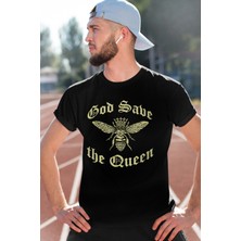 Rock&Roll Kraliçe Arı Siyah Kısa Kollu Erkek T-Shirt
