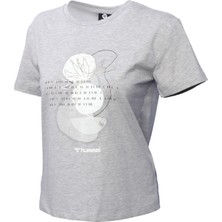 Hummel Tobino Kadın Gri Baskılı Bisiklet Yaka Tişört