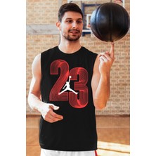 Rock&Roll Yirmi Üç Siyah Kesik Kol | Kolsuz Erkek T-Shirt | Atlet 