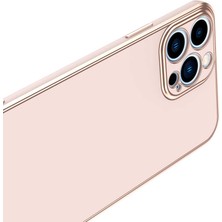 Gpack Apple iPhone 12 Pro Kılıf Bark Parlak Silikon Renkli Kenarları Rose Beyaz