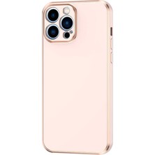 Case Street Casestreet Apple iPhone 12 Pro Max Kılıf Bark Parlak Silikon Renkli Kenarları Rose Bronz