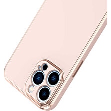 Case Street Casestreet Apple iPhone 12 Pro Max Kılıf Bark Parlak Silikon Renkli Kenarları Rose Bronz