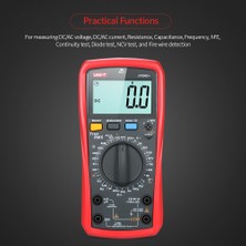 Guangdong Spirit Unı-T UT890D+DIJITAL Multimetre True Rms El Tipi Mini Metre Ac Dc Voltmetre Ampermetre Yüksek Doğruluk Ölçümü Ac/dc Voltaj Akım Direnci Kapasite Frekans Diyot Test Cihazı Yangın Teli