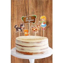 Neşeli Günlerim Çiftlik Konseptli Kız Pasta Süsü *kalın Kağıt