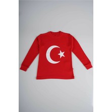 Miniko Kids Atatürk Türk Bayrağı Baskılı Uzun Kol Pamuk Tişört
