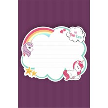 Neşeli Günlerim Unicorn Temalı Dilek Kartı 20'li *kalın Kağıt