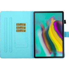 Hello-U Galaxy Tab S5E SM-T720 Için Mandala Çiçek Desenli Deri Kartlıklı Tablet Kılıfı - Pembe (Yurt Dışından)