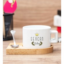 Hediye Dükkanı Kişiye Özel  Evimizin Sultanı Ahşap Altlıklı Fincan