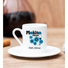 Hediye Dükkanı Kişiye Özel  Makine Teknisyeni Beyaz Türk Kahvesi Fincanı