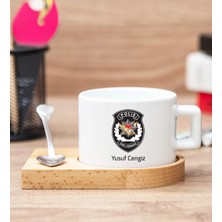 Hediye Dükkanı Kişiye Özel  Özel Harekat Polisi Ahşap Altlıklı Fincan