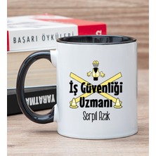 Hediye Dükkanı Kişiye Özel  Iş Güvenliği Uzmanı Siyah Kupa Bardak