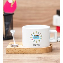 Hediye Dükkanı Kişiye Özel  Anaokulu Öğretmeni Ahşap Altlıklı Fincan