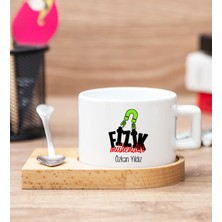 Hediye Dükkanı Kişiye Özel  Fizik Mühendisi Ahşap Altlıklı Fincan