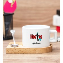 Hediye Dükkanı Kişiye Özel  Hostes Ahşap Altlıklı Fincan