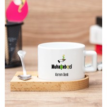 Hediye Dükkanı Kişiye Özel  Muhasebeci Ahşap Altlıklı Fincan