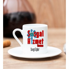 Hediye Dükkanı Kişiye Özel  Sosyal Hizmet Uzmanı Beyaz Türk Kahvesi Fincanı