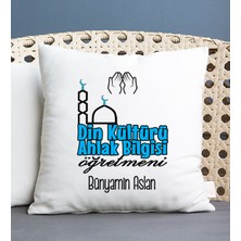 Hediye Dükkanı Kişiye Özel  Din Kültürü ve Ahlak Bilgisi Öğretmeni Kare Yastık