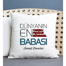 Hediye Dükkanı Kişiye Özel  Dünyanın En Iyi Babası Kare Yastık