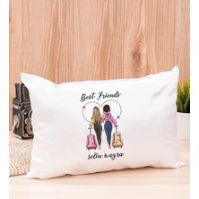 Hediye Dükkanı Kişiye Özel  Best Friends Dikdörtgen Yastık