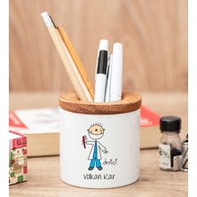 Hediye Dükkanı Kişiye Özel  Erkek Diş Hekimi Karikatürü Kalemlik