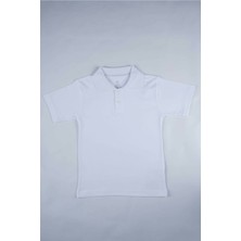 Miniko Kids Kısa Kol Polo Yaka Beyaz Lakos Okul Tişörtü
