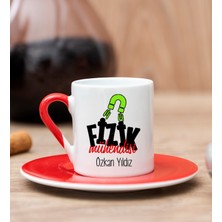 Hediye Dükkanı Kişiye Özel  Fizik Mühendisi Kırmızı Türk Kahvesi Fincanı