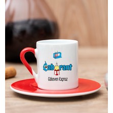 Hediye Dükkanı Kişiye Özel  Laborant Kırmızı Türk Kahvesi Fincanı