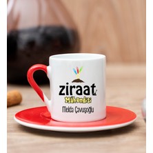 Hediye Dükkanı Kişiye Özel  Ziraat Mühendisi Kırmızı Türk Kahvesi Fincanı
