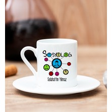 Hediye Dükkanı Kişiye Özel  Sosyolog Beyaz Türk Kahvesi Fincanı