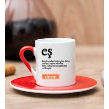 Hediye Dükkanı Kişiye Özel  Eş Kelime Anlamı Kırmızı Türk Kahvesi Fincanı