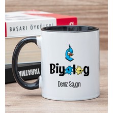 Hediye Dükkanı Kişiye Özel  Biyolog Siyah Kupa Bardak