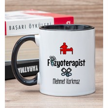 Hediye Dükkanı Kişiye Özel  Fizyoterapist Siyah Kupa Bardak