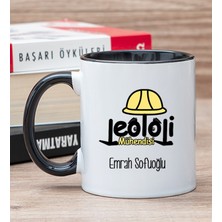 Hediye Dükkanı Kişiye Özel  Jeoloji Mühendisi Siyah Kupa Bardak