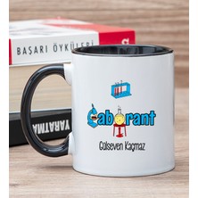 Hediye Dükkanı Kişiye Özel  Laborant Siyah Kupa Bardak