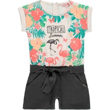 Boboli Kız Çocuk Tropikal Baskılı Kolsuz Tulum