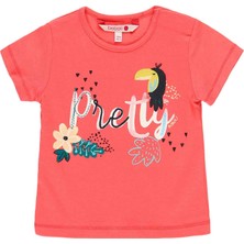 Boboli Kız Çocuk Tukan Baskılı Kısa Kollu Tişört Kırmızı