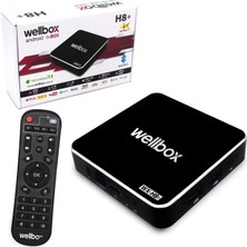 Wellbox Android Tv Box 4K Netflix Wifi Bluetooth Ethernet Sd 4gb Ram 64GB Hafıza Wellbox Wx-H8+
