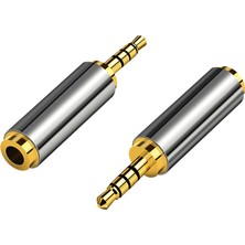 Aogo 2.5 mm To 3.5 mm Çevirici Adaptör 2.5mm Erkek 3.5mm Dişi 4 Boğumlu Stereo Kulaklık Jakı Dönüştürücü